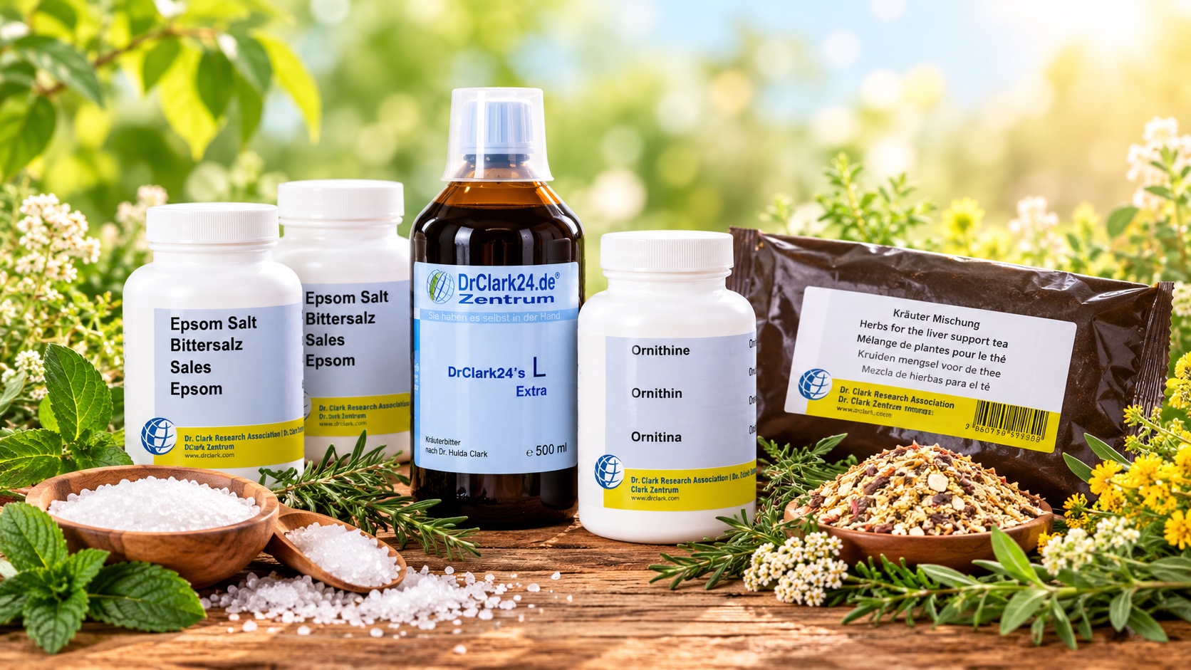 Nährstoff-Set nach Dr. Hulda Clark "L" – Magnesiumsulfat & Aminosäuren und Einzeldosen